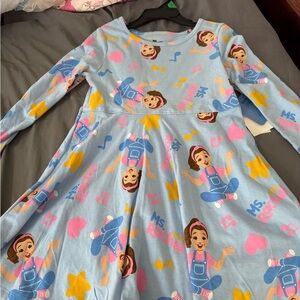 Rachel Light Blue Cartoon Print Dress